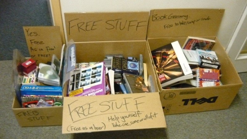 Boxes of free stuff