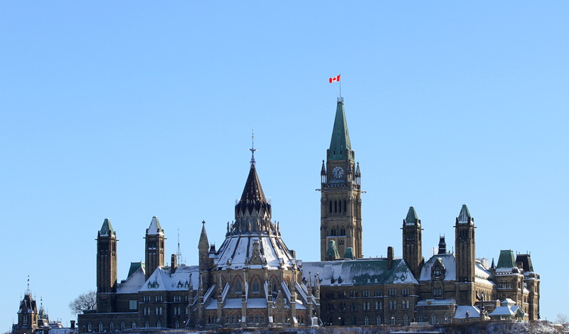 Ottawa Parliament Hill in winter